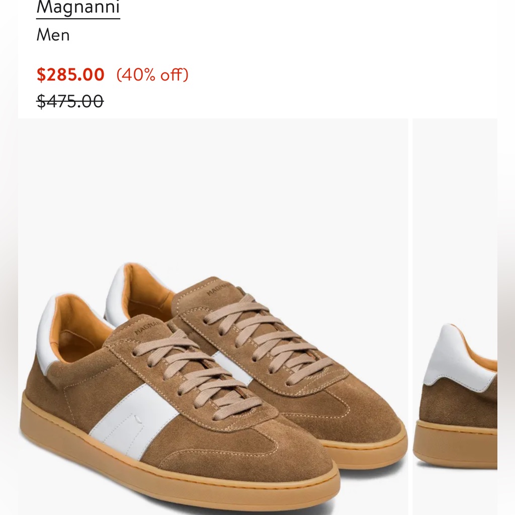 Magnanni Men's Tan And White Sneakers